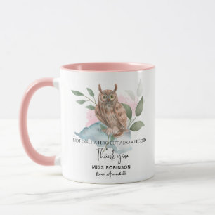 Mug Merci Enseignant Chouette Aquarelle Moderne