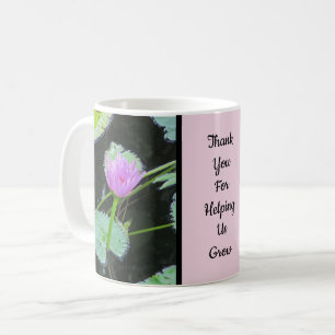 Mug Merci Enseignant Pink Water Lily Photo Flower