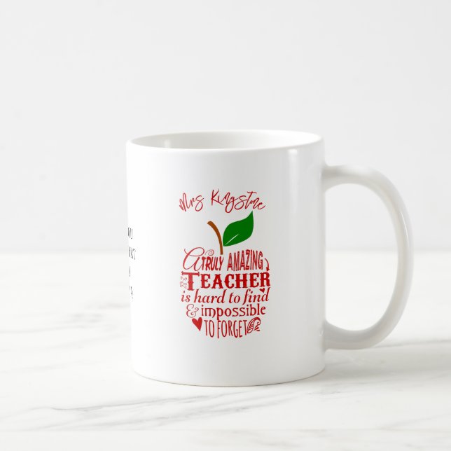 Mug Merci extraordinaire professeur mot rouge art pomm (Droite)