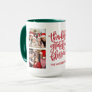 Mug Merci gracieux béni 4 Photo Rouge Vert