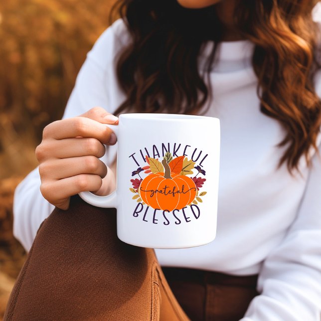 Mug Merci gracieux béni Citrouille de Thanksgiving (Créateur téléchargé)