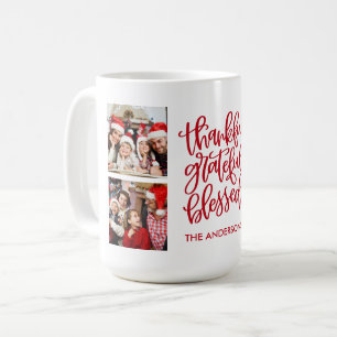 Mug Merci gracieux bienheureux 4 Nom de la photo Rouge
