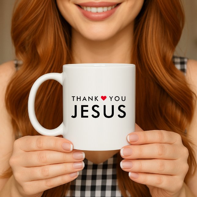Mug Merci Jésus | Coeur de foi chrétienne moderne (Créateur téléchargé)