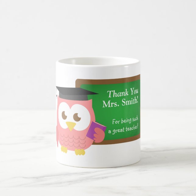 Mug Merci, jour d'appréciation de professeur, hibou (Centre)