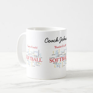 Mug Merci Les Mots De L'Entraîneur Softball Du Groupe,