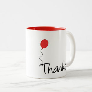 Mug "Merci" mignon avec ballon rouge Cadeau de rem