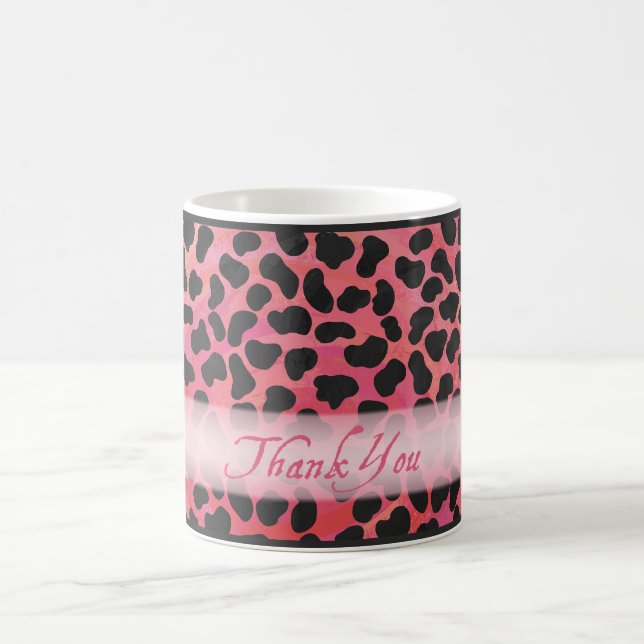 Mug Merci Motif de Dalmatie rose et noir (Centre)