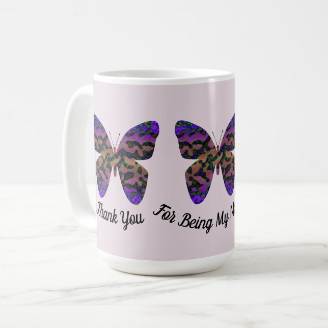 Mug Merci Nanny Appréciation Bright Butterfly (Devant gauche)