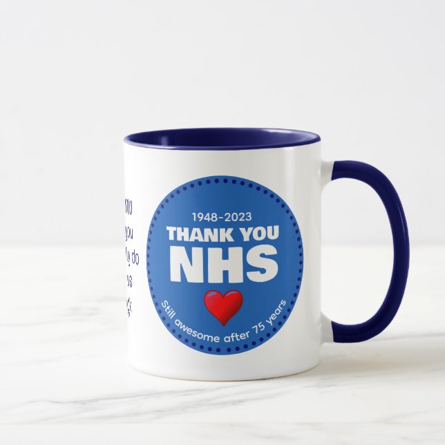 Mug MERCI NHS 75 ans (Droite)