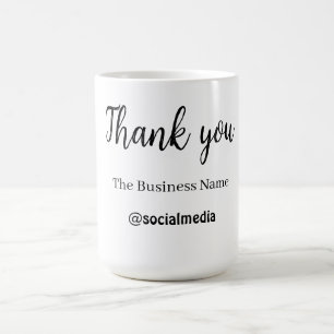 Mug merci nom de l'entreprise de médias sociaux date s