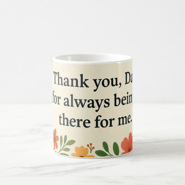 Mug "Merci Papa" floral - Cadeau de la fête des pè (Centre)