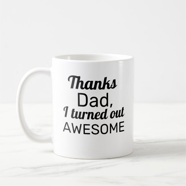 Mug Merci Papa, j'ai trouvé ça génial (Gauche)