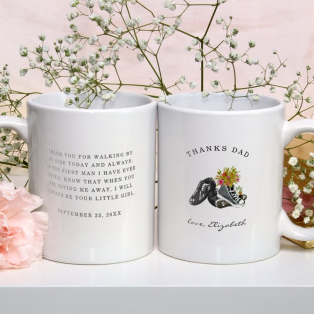 Mug Merci Papa | Marcher à mes côtés chaussures aquare (Créateur téléchargé)