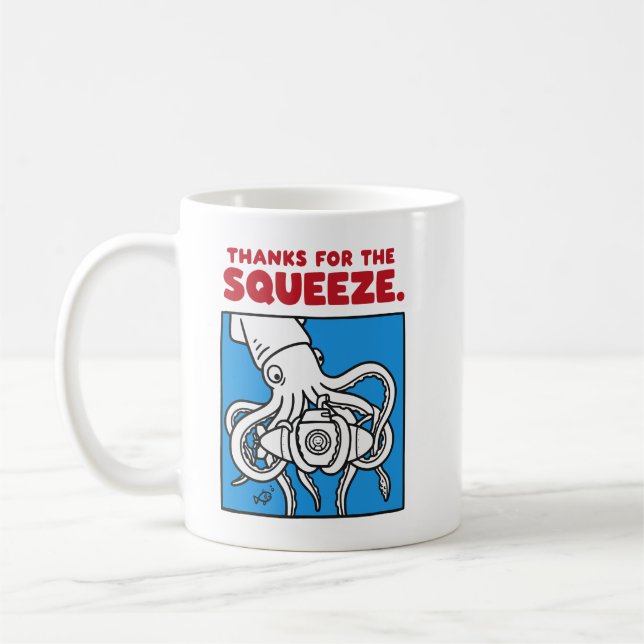 Mug "Merci pour la pression Funny Squid Deep Sea Illus (Gauche)