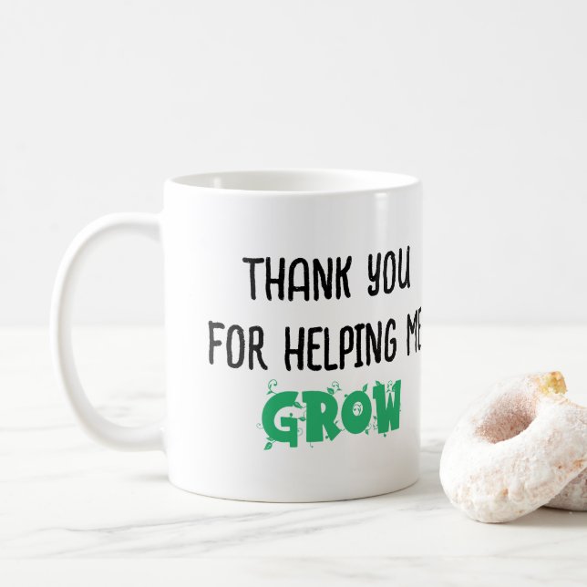 Mug Merci pour m'aider à grandir - Inspirational Teac (Avec donut)