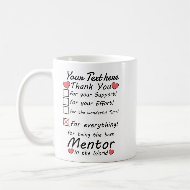 Mug Merci pour Mentor Enseignant Fin d'année (Gauche)