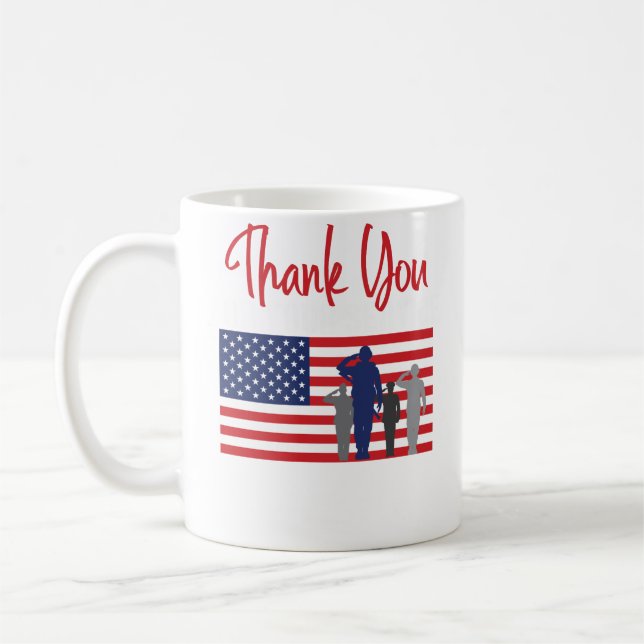 Mug Merci pour votre vétéran patriote de service (Gauche)