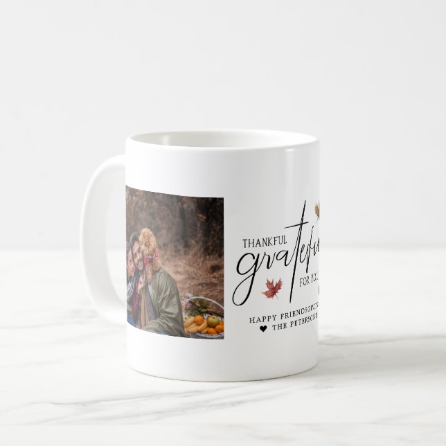 Mug Merci pour vous | Collage photo Friendsgiving Two (Devant gauche)