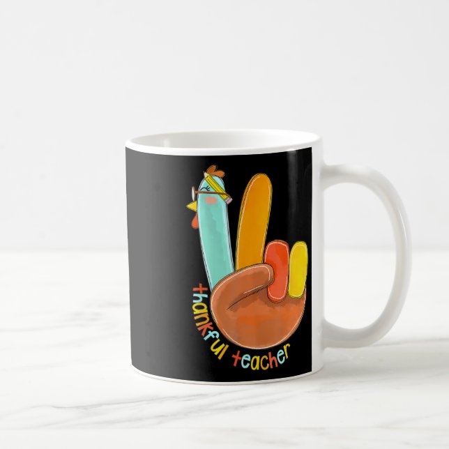 Mug Merci Professeur amusant Thanksgiving Peace Hand S (Droite)