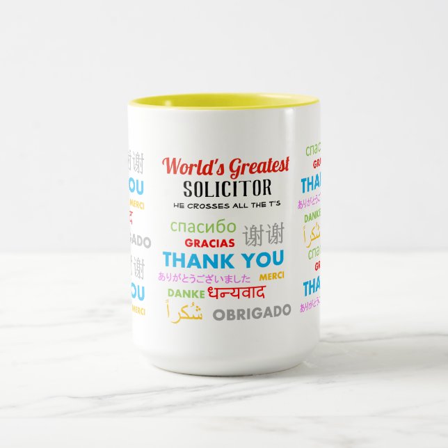 Mug Merci SOLICITOR - les mondes plus grand merci homm (Centre)