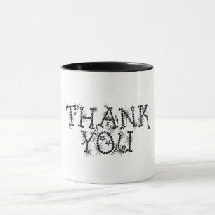 Mug Merci Texte Élégant Étoiles Typographie