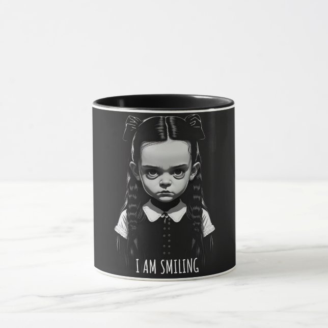 Mug Mercredi oreiller d'humeur - Je souris Cushion (Centre)