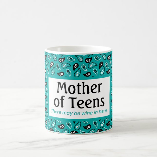 Mug Mère amusante des Ados Aqua Paisley (Centre)