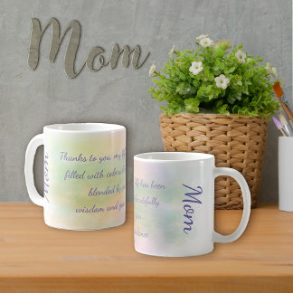 Mug Mère Citation Coeur Aquarelle Pastel Couleurs