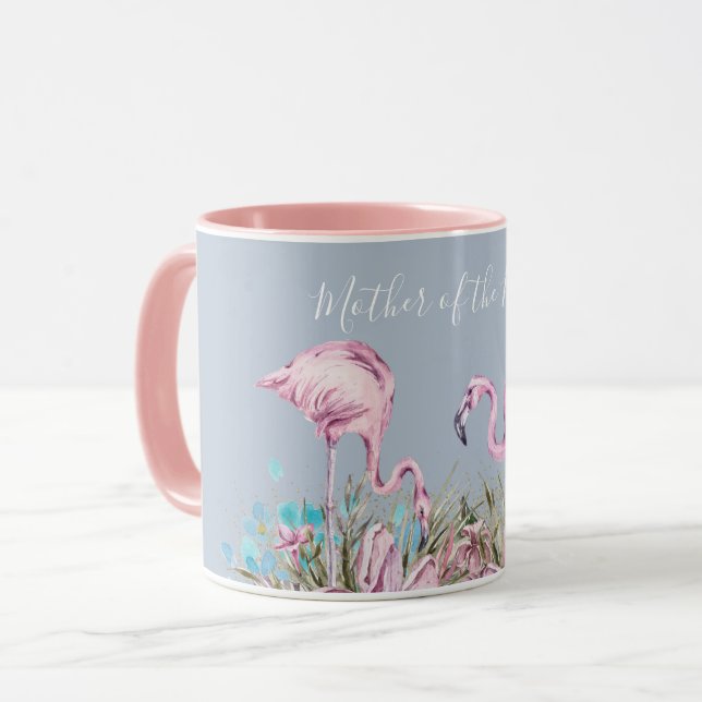 Mug MÈRE DE LA BRIDE Flamant rose de rougissement Mari (Devant gauche)