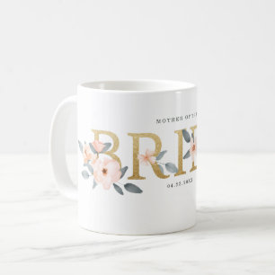 Mug Mère de la mariée Aquarelle Fleur Rose carmin