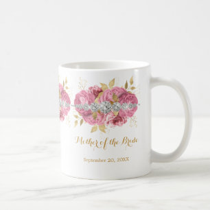 Mug Mère de la mariée Diamond Rose or Floral Coff