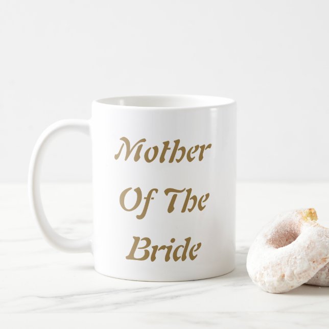 Mug Mère De La Mariée Mère Or Blanc Cadeau Faveur (Avec donut)