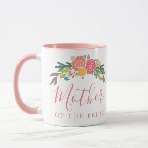 Mug Mère de la mariée ou de la chambre Bouquet rose ro