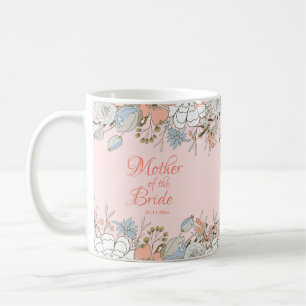 Mug Mère de la mariée rose moderne Mariage floral