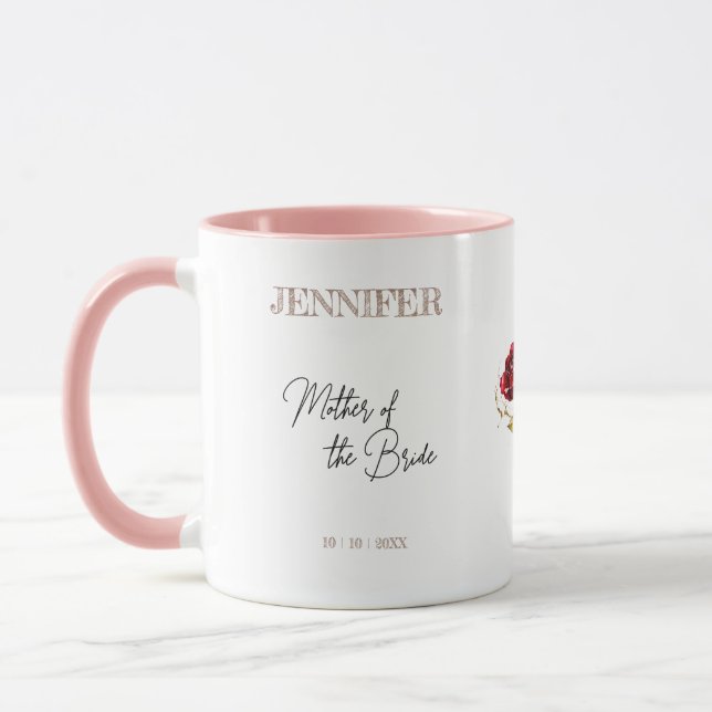 Mug Mère de la mariée Rouge Rose Bud (Gauche)
