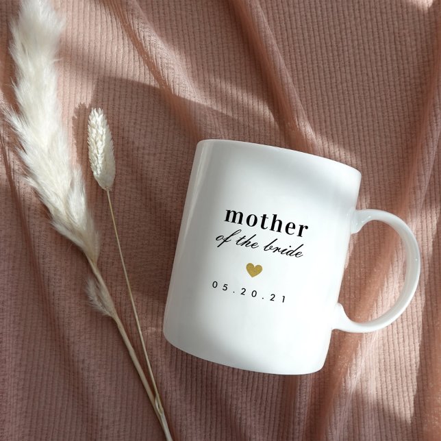 Mug Mère du coeur d'or moderne de la mariée Mariage ca (Créateur téléchargé)