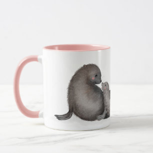 Mug Mère et bébé phoque à fourrure 'Meilleure maman ja