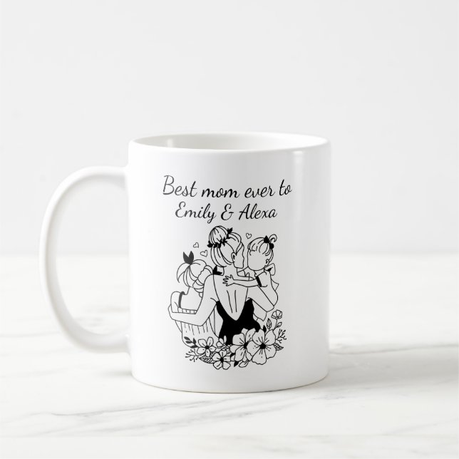 Mug Mère Et Filles Line Art (Gauche)