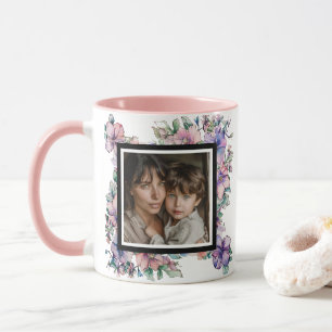Mug Mère maman aquarelle Floral Photo