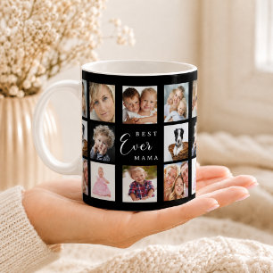 Mug Mère maman collage photo noir blanc