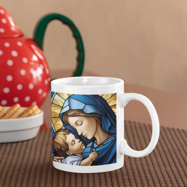 Mug Mère Marie avec Bébé Jésus version 15 (Mother Mary with Baby Jesus version 15 Coffee Mug
)