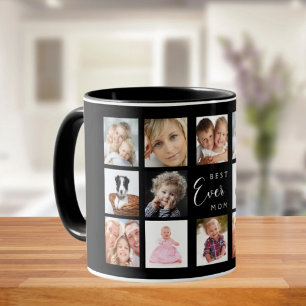 Mug Mère photo collage noir blanc