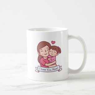 Mug Mère serrant son enfant dans ses bras, Je t'aime m