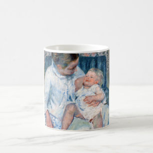 Mug Mère sur le point de laver son enfant endormi, Cas
