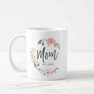 Mug Mère Typographie Rose Aquarelle Fête des Mères de