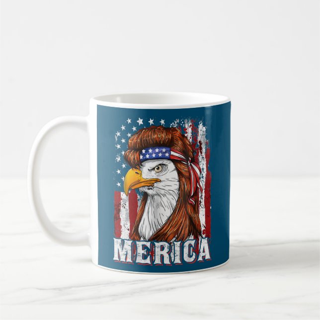 Mug Merica Eagle Mullet Drapeau américain 4 juillet (Gauche)