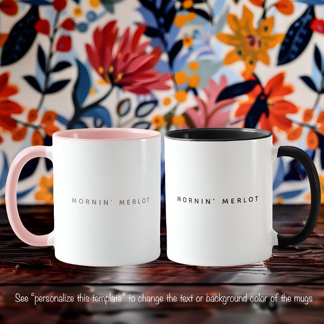 Mug Merlot Vin Drôle Citation Grey tendance Police Deu (Créateur téléchargé)