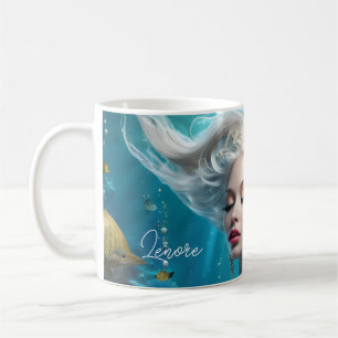 Mug Mermaid cheveux en argent Turquoise Océan