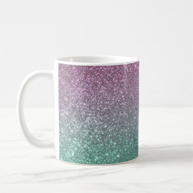 Mug Mermaid vert rose Parties scintillant étincelante  (Gauche)