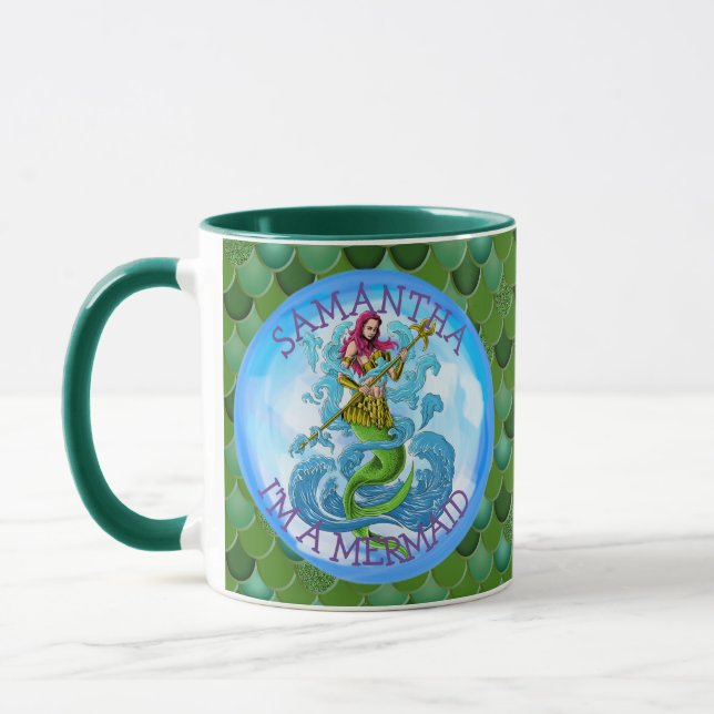 Mug Mermaid Warrior Green Je Suis MERMAID (Gauche)